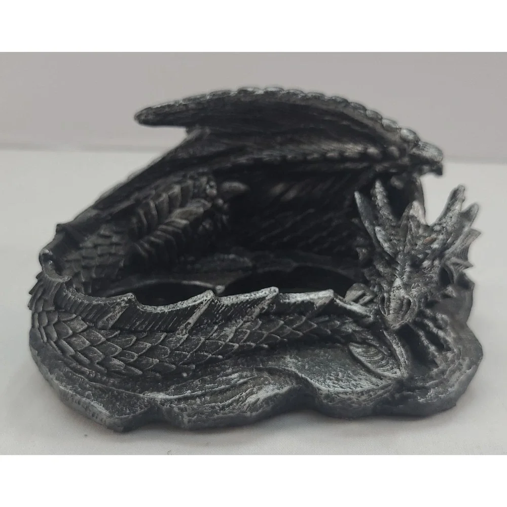 Sleeping Dragon Glass Salt and Pepper Shaker Set with Decorative Holder Display